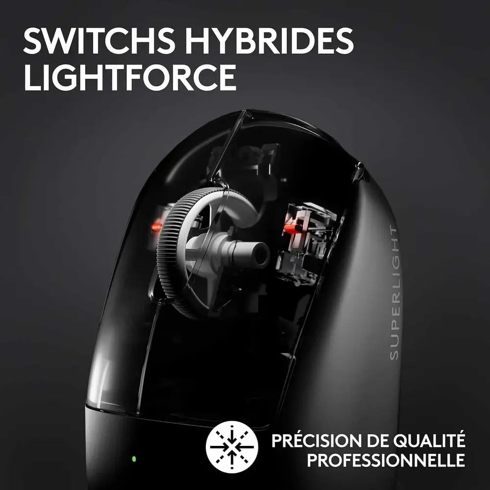 Logitech G Wireless Gaming Pro X Superlight 2–Noir — vue 4 — Connecto.ma
