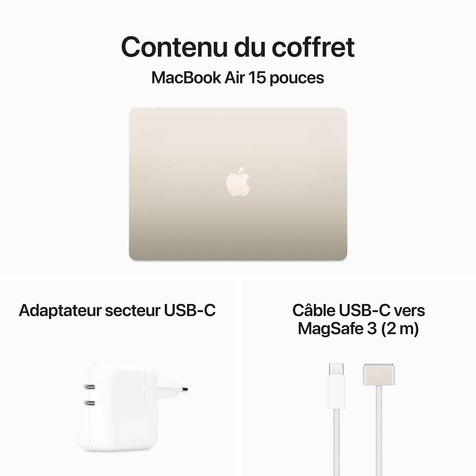 Apple Macbook Air M3 15 Pouces 2024 Lumiere Stellaire 16 Go 256 Go Mc9F4Fn A — Apple au Maroc | Connecto.ma