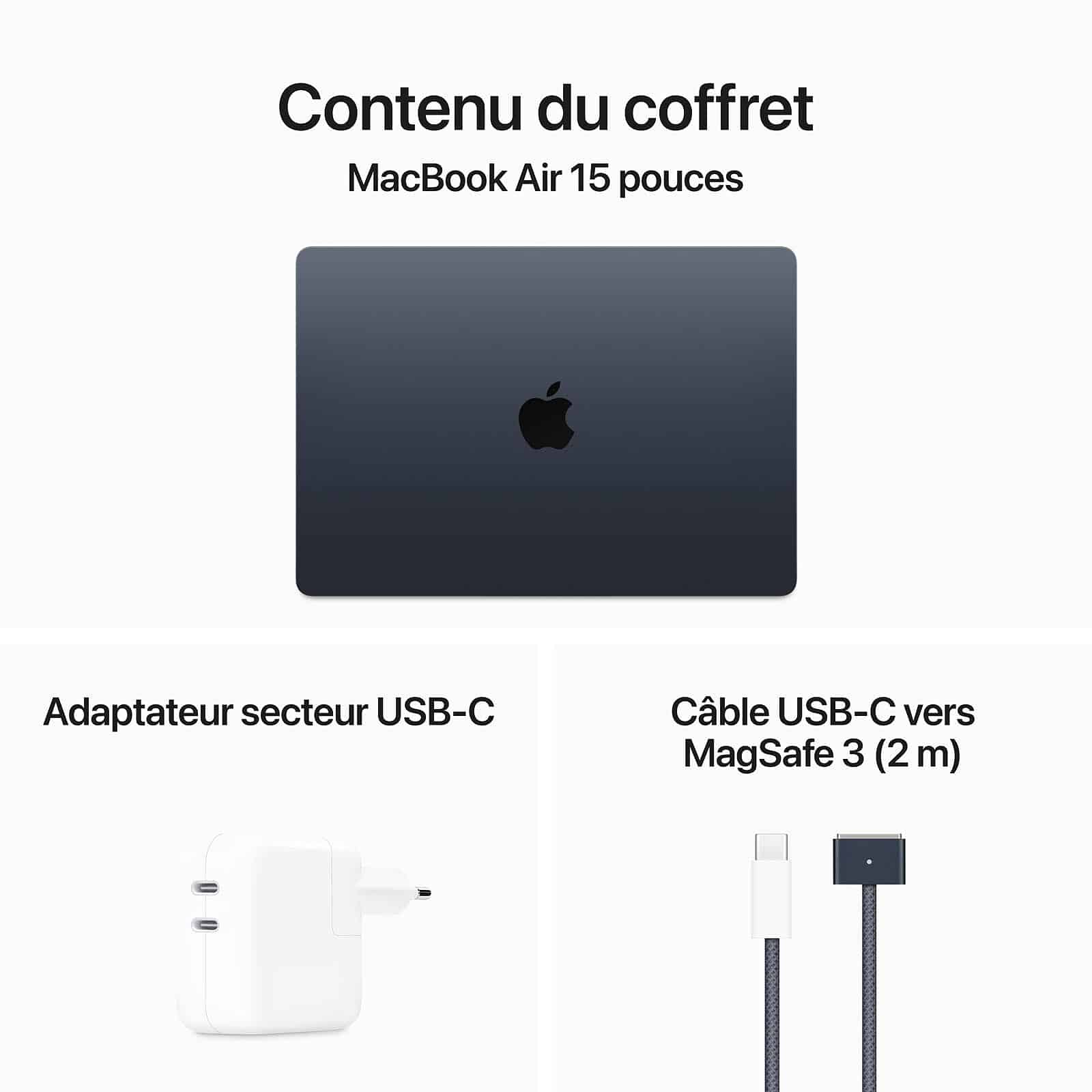 Apple Macbook Air M3 15 Pouces 2024 Minuit 16 Go 256 Go Mc9G4Fn A — Apple au Maroc | Connecto.ma