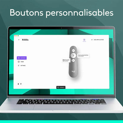 Logitech R500s Laser Pointer Presentation-Gris Moyen (910-006520) Connecto.ma