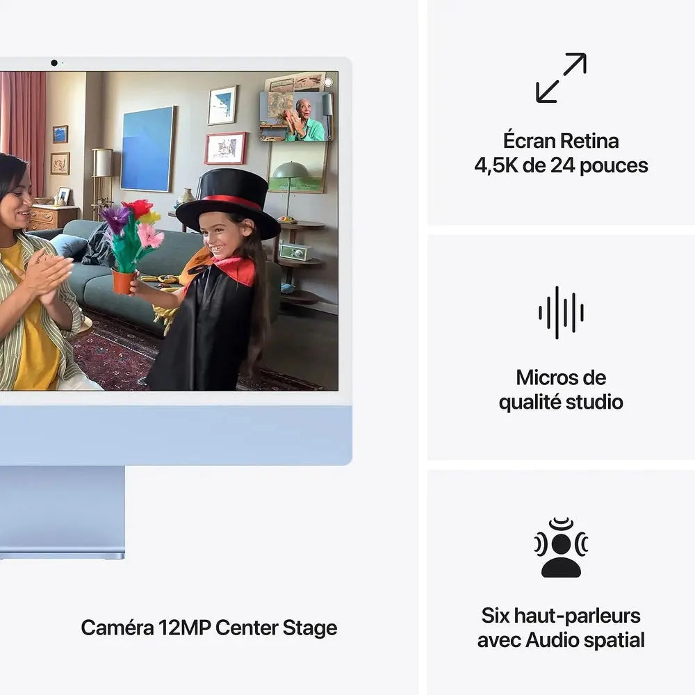 iMac 24 Bleu – Écran Retina 4.5K, 16 Go de mémoire, 256 Go de stockage — vue 5 — Connecto.ma