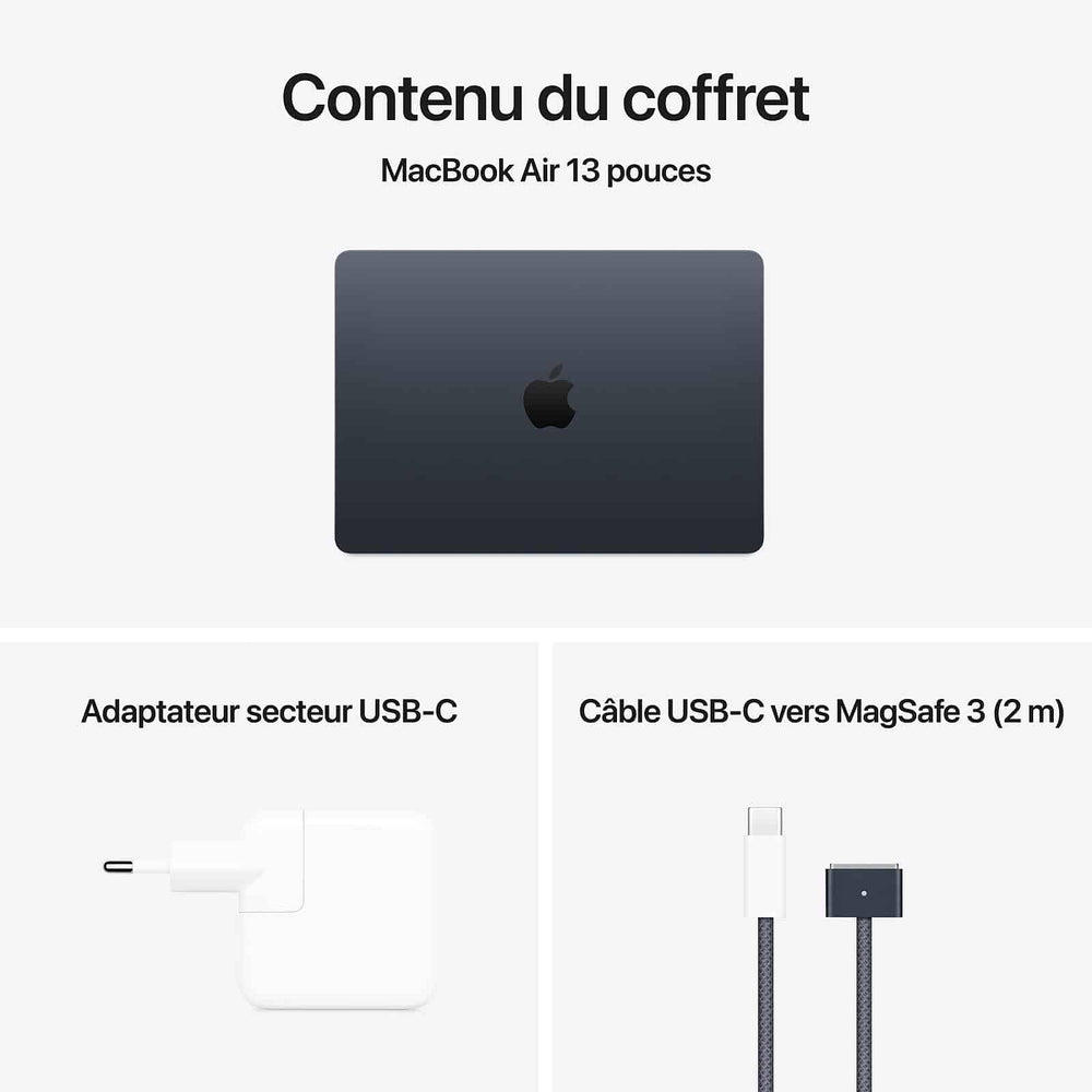 Apple Macbook Air M4 13 Pouces 2025 Minuit 16Go 256 Go Mw123Fn A — Apple au Maroc | Connecto.ma