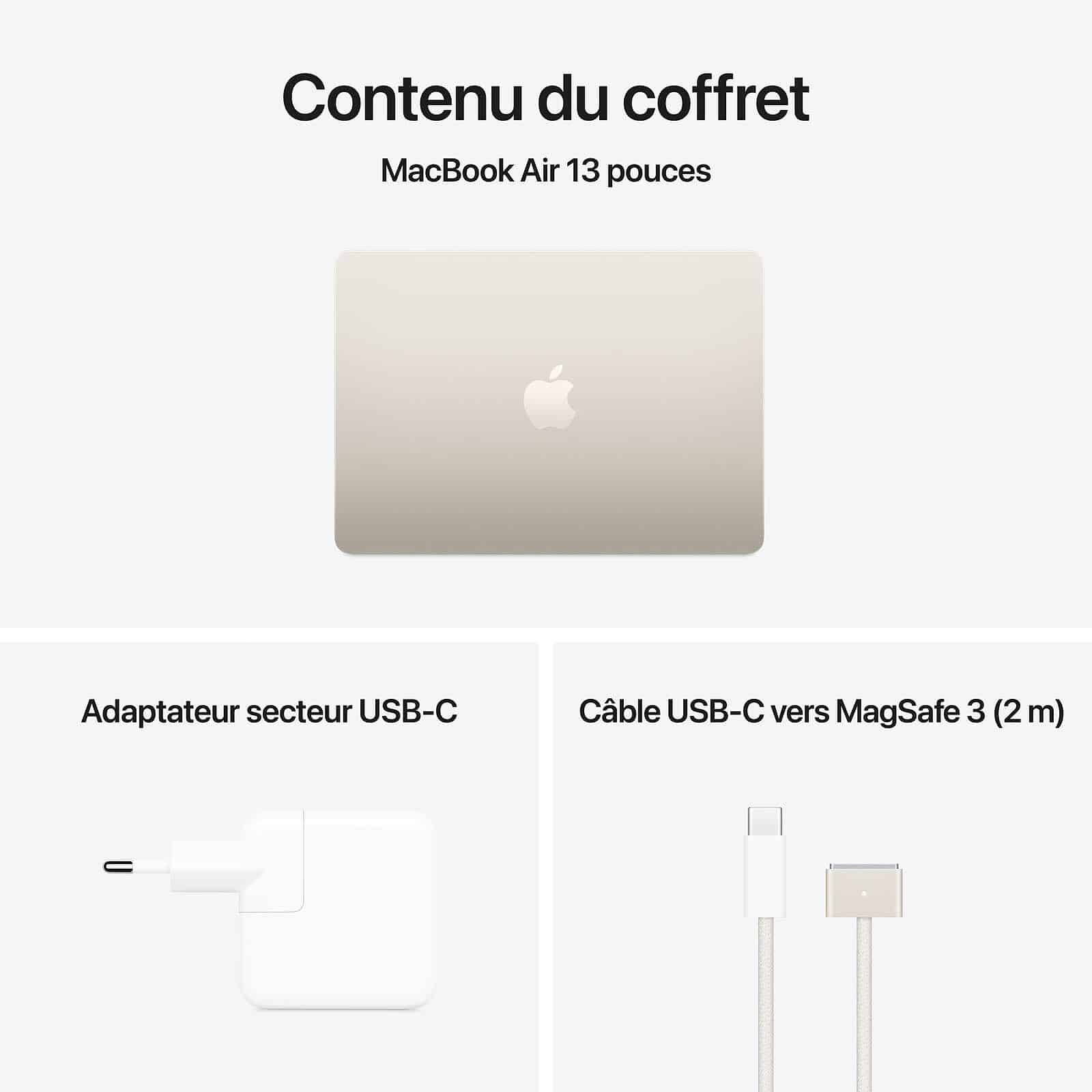 Apple Macbook Air M4 13 Pouces 2025 Lumiere Stellaire 16Go 512 Go Mw103Fn A — Apple au Maroc | Connecto.ma