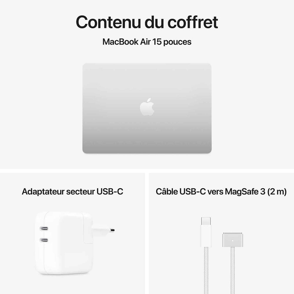 Apple Macbook Air M4 15 Pouces 2025 Argent 16Go 512 Go Mw1H3Fn A — Apple au Maroc | Connecto.ma