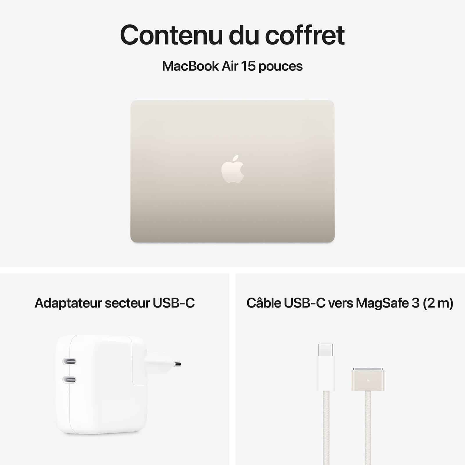 Apple Macbook Air M4 15 Pouces 2025 Lumiere Stellaire 16Go 256 Go Mw1J3Fn A — Apple au Maroc | Connecto.ma