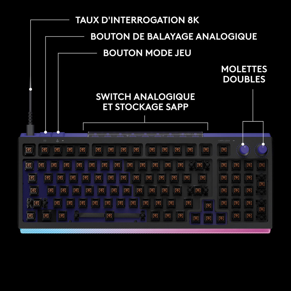 Logitech G512 X 98 – clavier gaming RGB 98 touches noir (920-013976) – photo 3