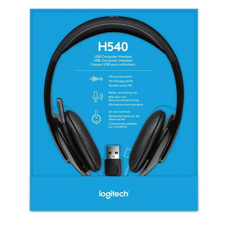 Casque Logitech H540 avec microphone anti-parasite – USB (981-000480) Connecto.ma