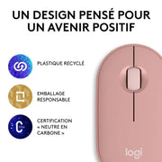 Logitech Pebble 2 M350s Souris Sans Fil Bluetooth – Rose — vue 7 — Connecto.ma