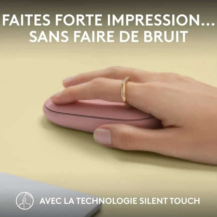 Logitech Pebble 2 M350s Souris Sans Fil Bluetooth – Rose — vue 9 — Connecto.ma