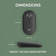 Logitech Pebble 2 M350s Souris sans fil -Graphite — vue 5 — Connecto.ma