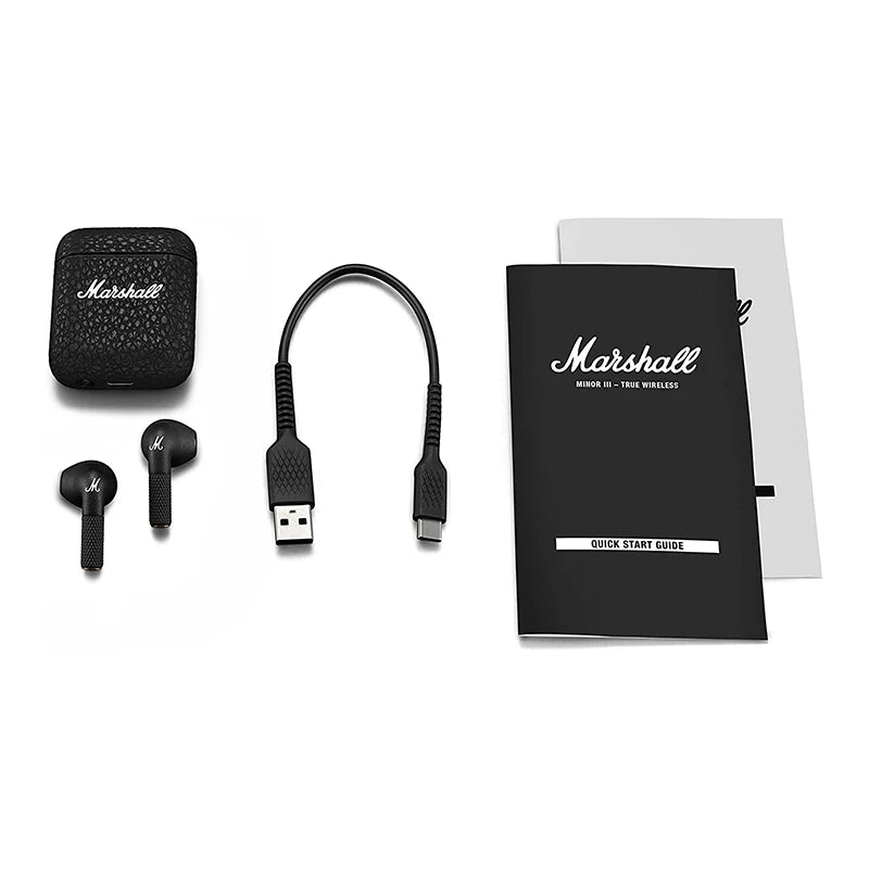 Écouteurs Bluetooth Marshall Minor IV Noir – True Wireless, 30 h d’autonomie