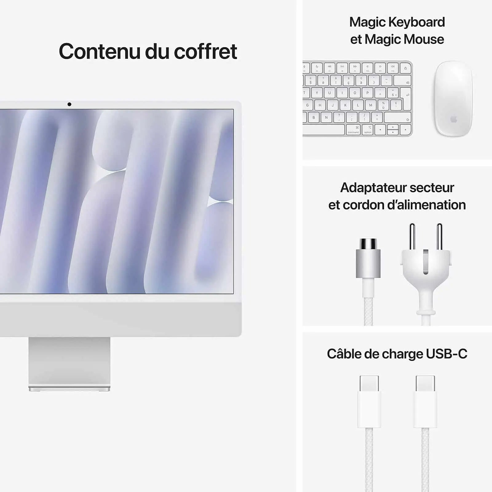 Apple iMac M4 (2024) 24? 24 Go 512 Go Argent (MCR24FN/A) Connecto.ma