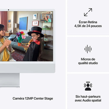 Apple iMac M4 (2024) 24? 16 Go 256 Go Silver (MWUU3FN/A) Connecto.ma