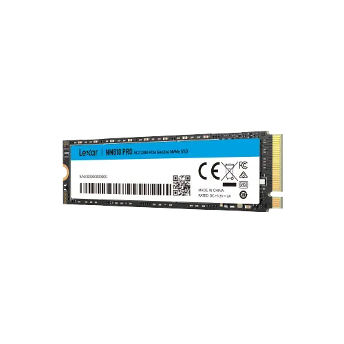 Lexar NM610 PRO -1 To Disque Dur Nvme SSD M.2 2280 PCIe Gen3x4 — vue 2 — Connecto.ma