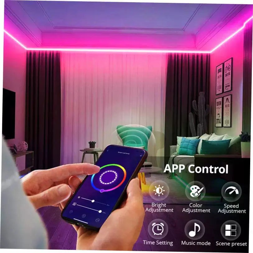 Bande Néon RVB LED Intelligente – Contrôle WiFi & Alexa — vue 4 — Connecto.ma