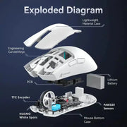 ATTACK SHARK X11 (White) - Souris Gamer — vue 3 — Connecto.ma
