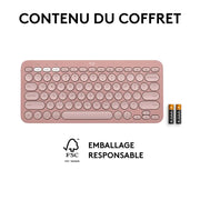 Logitech Pebble Keys 2 K380s Mini–Clavier sans fil Bluetooth — vue 2 — Connecto.ma