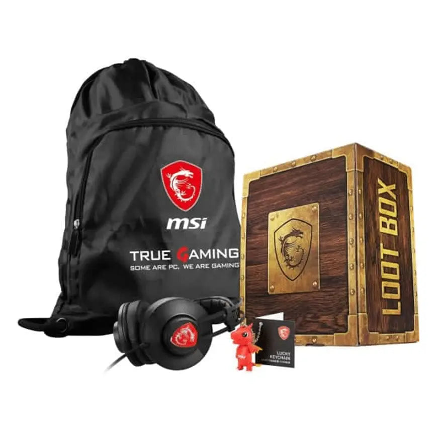 Pack MSI Loot Box – Casque Gamer + Sac à Dos Gamer + Porte à clé Lucky Chain (4719072743581) MSI
