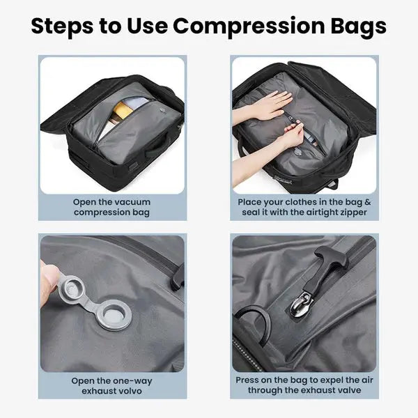 Sac à Dos de voyage sous vide Étanche RZTX–45L RZTX–55L, Antivol, Sac Sous Vide & Ventouse Puissante — vue 3 — Connecto.ma