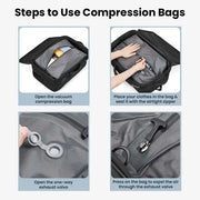 Sac à Dos de voyage sous vide Étanche RZTX–45L RZTX–55L, Antivol, Sac Sous Vide & Ventouse Puissante — vue 3 — Connecto.ma