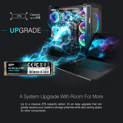 Disque dur Silicon Power 256 Go SSD M2 NVME (SP256GBP34A60M28) SILICON POWER