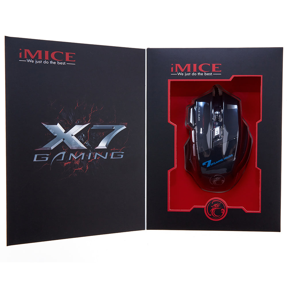 Souris Gamer iMICE X7 2400 DPI – 7 Boutons LED Rouge