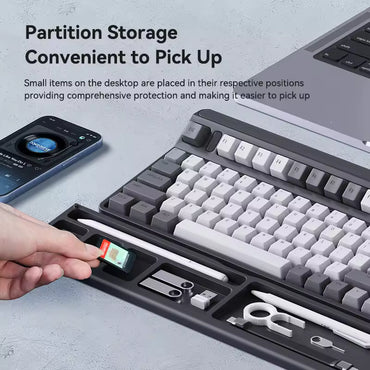 Repose-poignets de clavier Hagibis avec rangement – Noir et Blanc