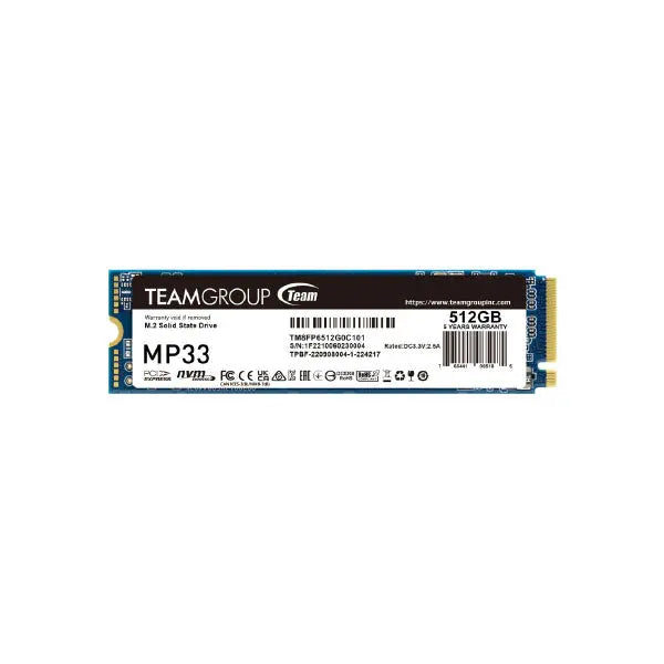 Disque dur interne SSD TEAM LITE M2-2280 PCI-E GEN3X4 MP33 512GB NVME TM8FP6512G0C10 — Connecto.ma