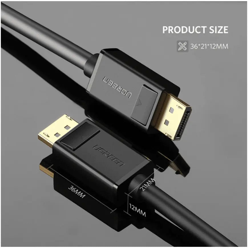 Câble Ugreen DisplayPort 1.2 Mâle vers Mâle – 1 mètre — vue 3 — Connecto.ma