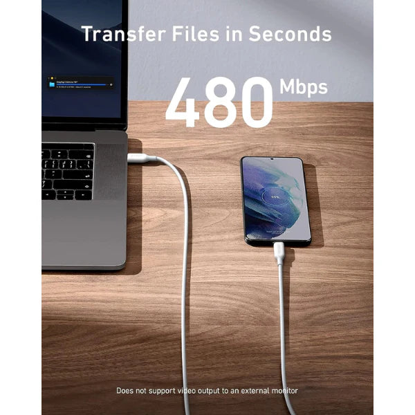 Câble USB-C Anker PowerLine III A8856 100W – 1,8 m Blanc