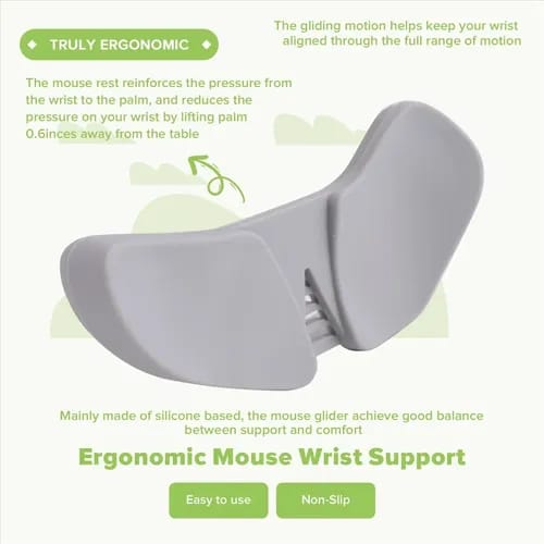 Mouse Palm Pad Gris — positionnement ergonomique poignet — Connecto.ma