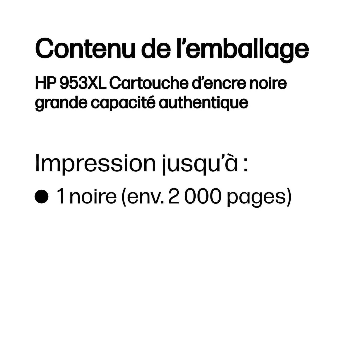Cartouche d’encre HP 953XL – Noir (L0S70AE) Hewlett Packard
