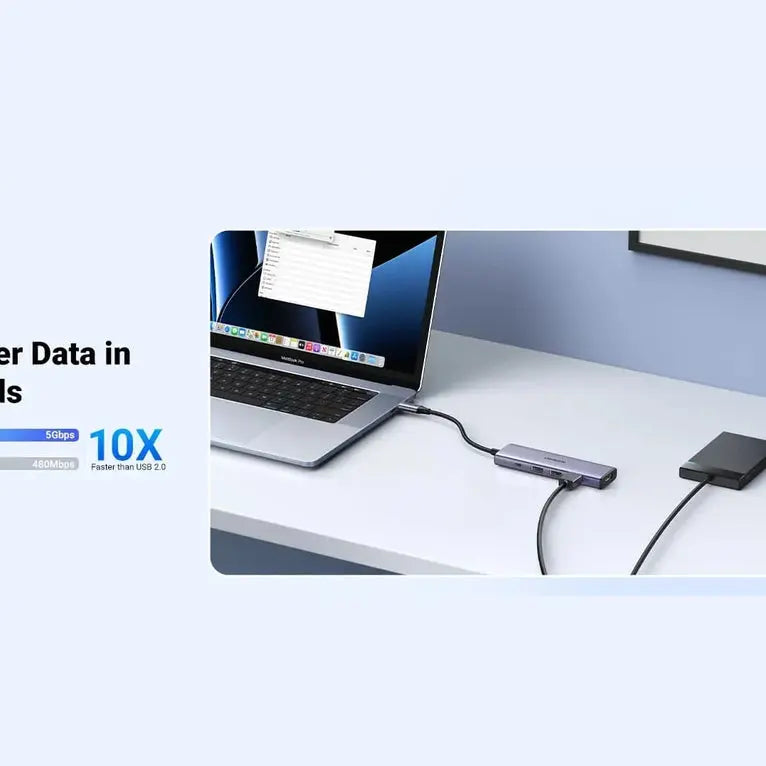 Adaptateur hub USB-C 5 en 1 Ugreen — vue 8 — Connecto.ma
