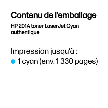 Toner HP 201A LaserJet authentique – Cyan (CF401A) Hewlett Packard