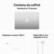 Apple MacBook Air M3 13 pouces ) Argent 16 Go/256 Go — vue 4 — Connecto.ma