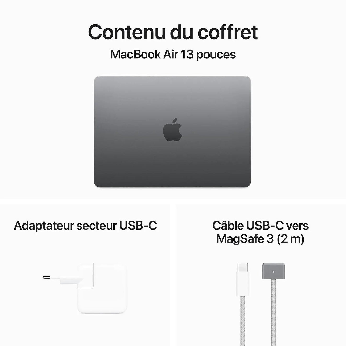 Apple MacBook Air M3 13 pouces (2024) Gris sidéral 16Go/512 Go (MXCR3FN/A) Connecto.ma