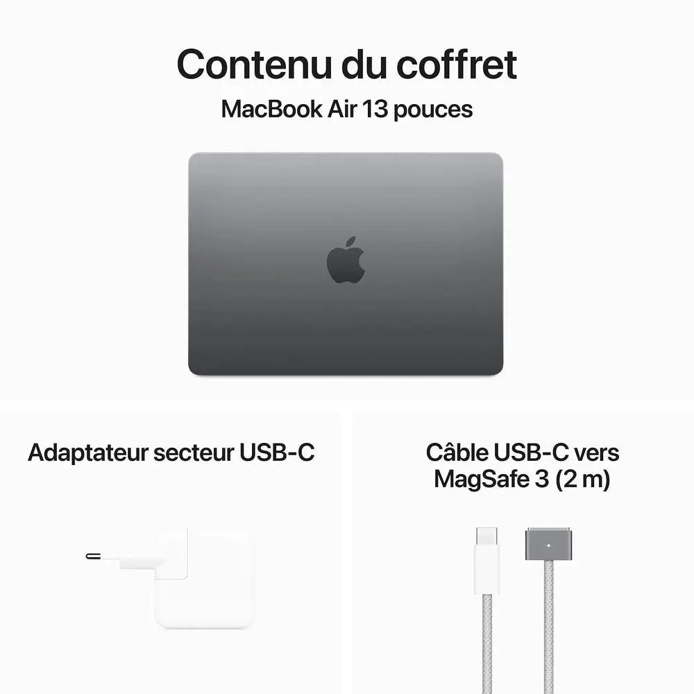 Apple MacBook Air M3 13 pouces Gris sidéral 16Go/512 Go — vue 4 — Connecto.ma