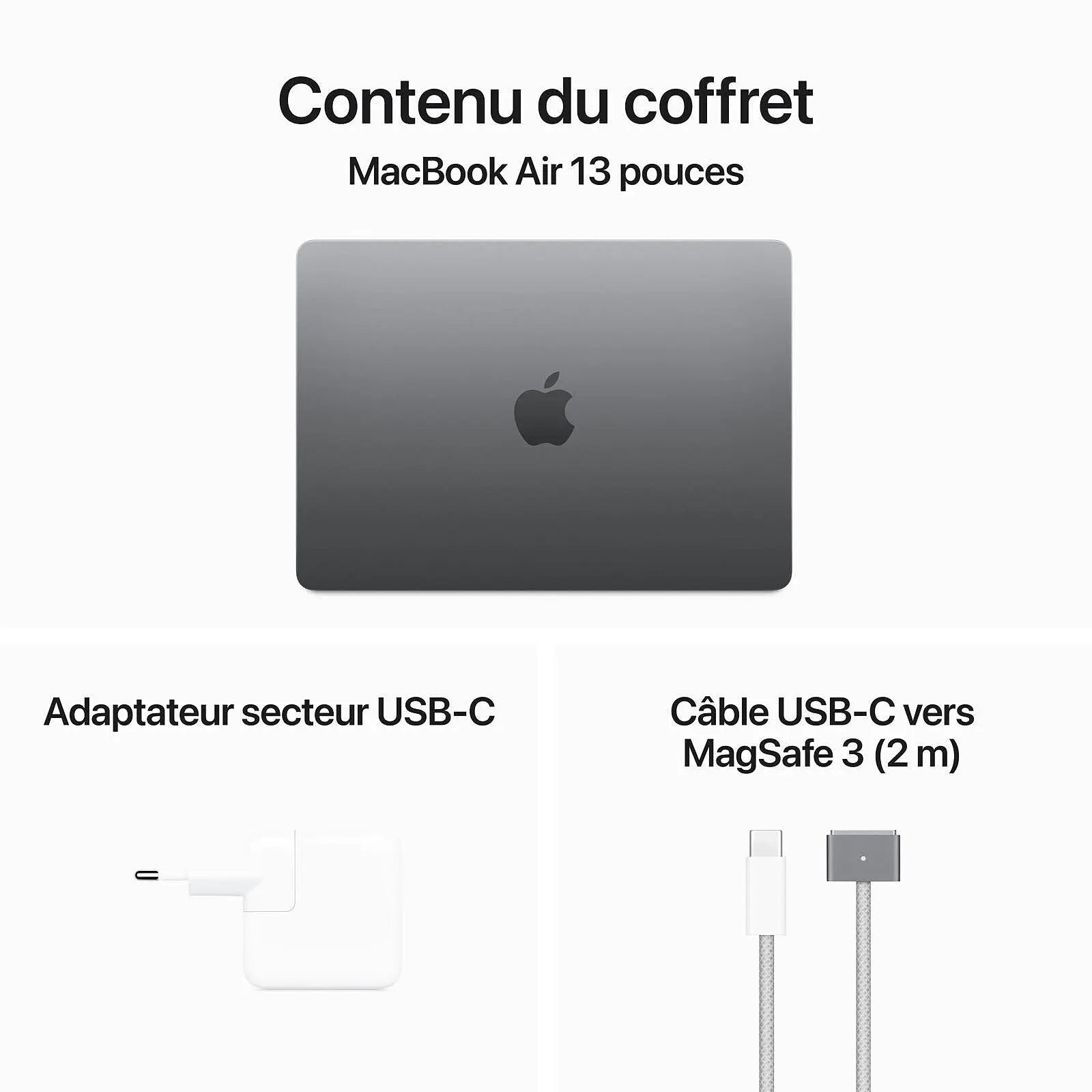 Apple MacBook Air M3 13 pouces (2024) Gris sidéral 16Go/512 Go (MXCR3FN/A) Connecto.ma