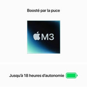 Apple MacBook Air M3 13 pouces Minuit 16 Go/256 Go — vue 3 — Connecto.ma