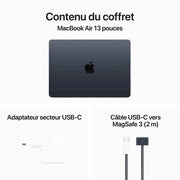 Apple MacBook Air M3 13 pouces Minuit 16 Go/256 Go — vue 4 — Connecto.ma