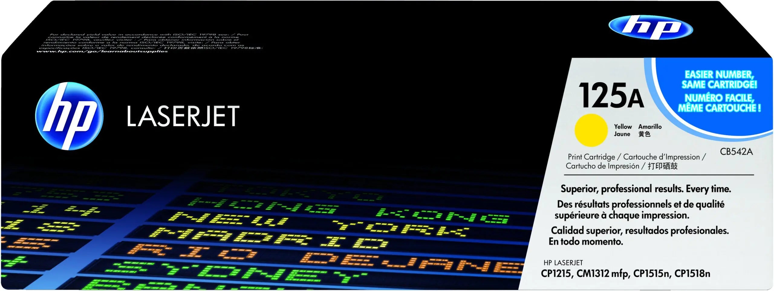 HP 125A Jaune – Toner HP LaserJet d’origine (CB542A) Connecto.ma