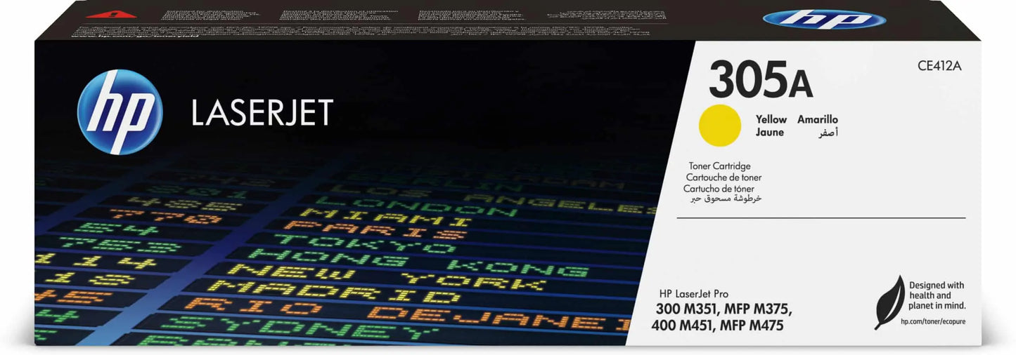 HP 305A Jaune – Toner HP LaserJet d’origine (CE412A) Connecto.ma
