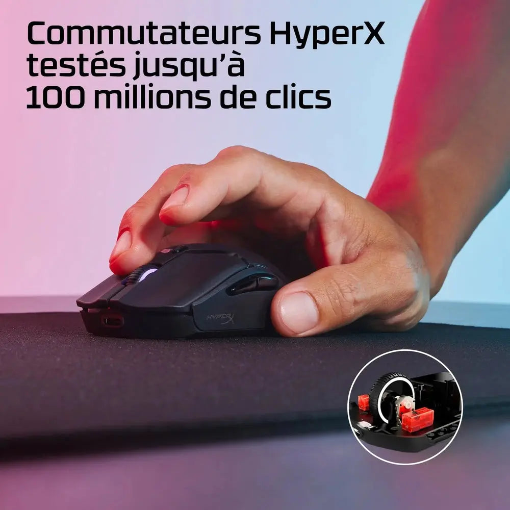 HyperX Pulsefire Haste 2 Souris Gamer Sans fil Mini- Noir — vue 6 — Connecto.ma