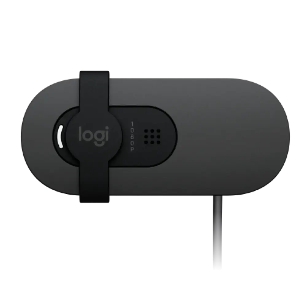 Logitech BRIO 100 – Webcam Full HD 1080p avec Micro (Graphite) — vue 2 — Connecto.ma