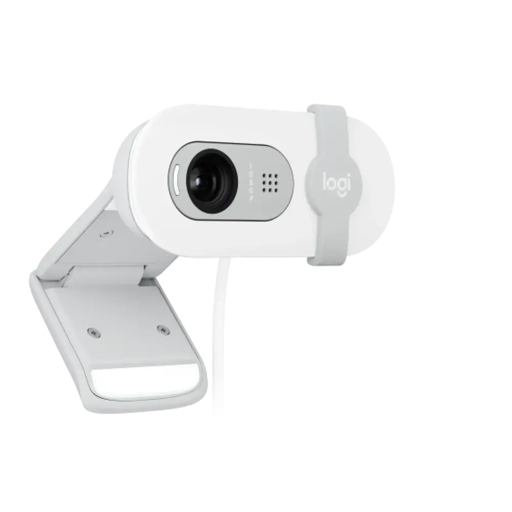Logitech BRIO 100 – Webcam Full HD 1080p avec Micro (Blanc) — Connecto.ma