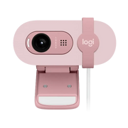 Logitech BRIO 100 – Webcam Full HD 1080p avec Micro (Rose) — vue 3 — Connecto.ma