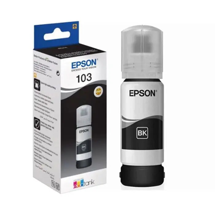 Epson 103 Noir – Bouteille d’encre Epson EcoTank d’origine (C13T00S14A) Connecto.ma