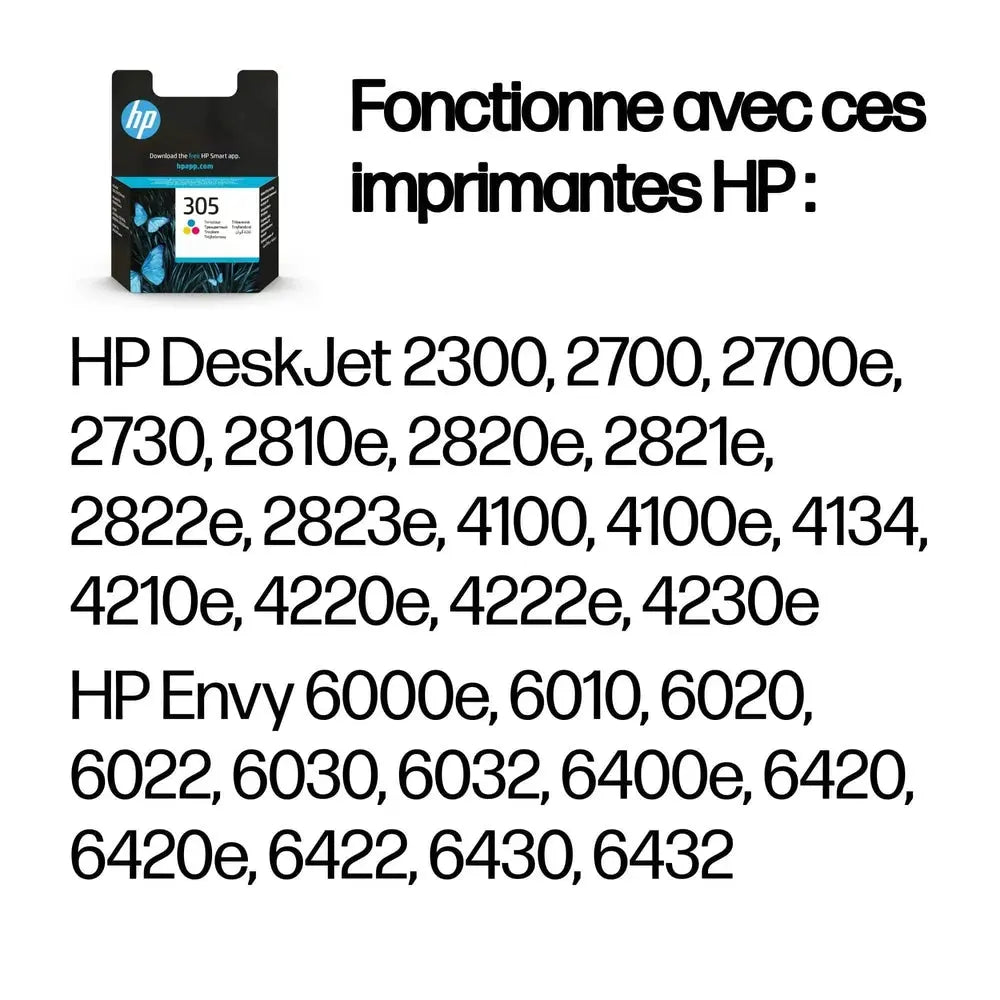 Cartouche d'encre HP 305 TRI-COLOR — vue 3 — Connecto.ma