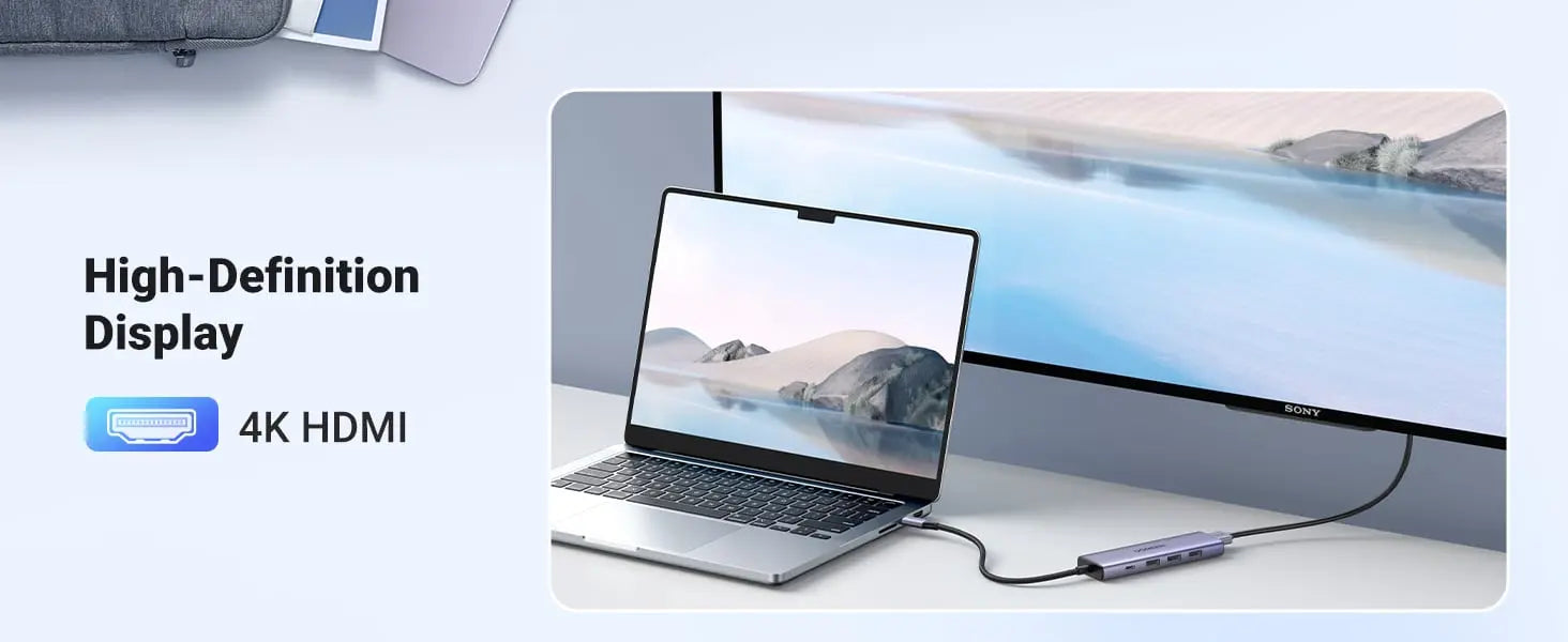 Adaptateur HUB USB-C Ugreen 5 en 1 (15596) Connecto.ma