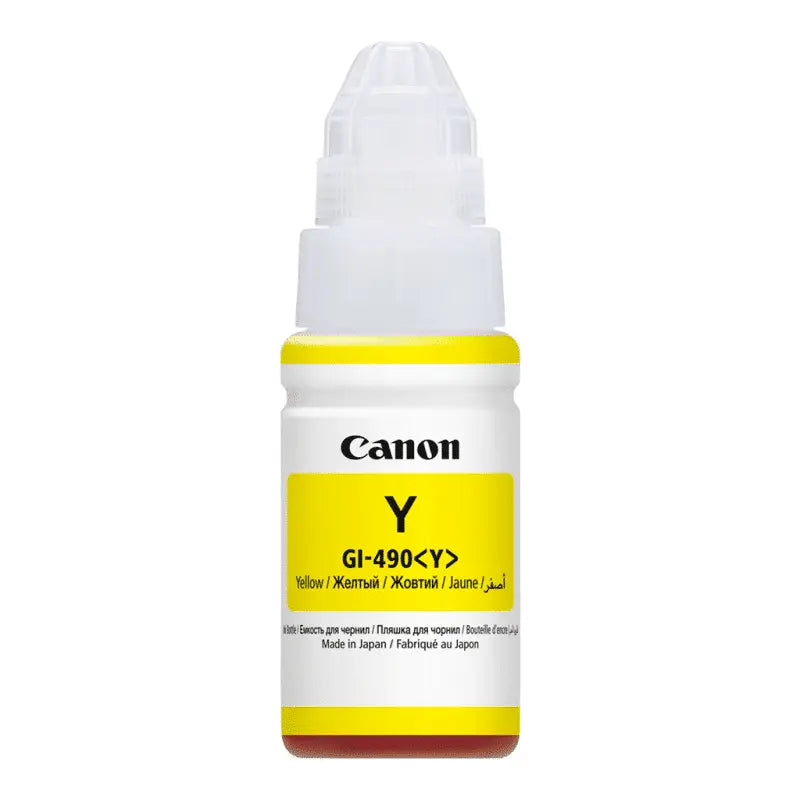 Canon GI-490 Y Jaune – Bouteille d’encre Canon d’origine (0666C001AA) (0666C001AB) Connecto.ma